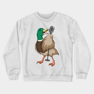 Duck Singer Microphone Music Crewneck Sweatshirt